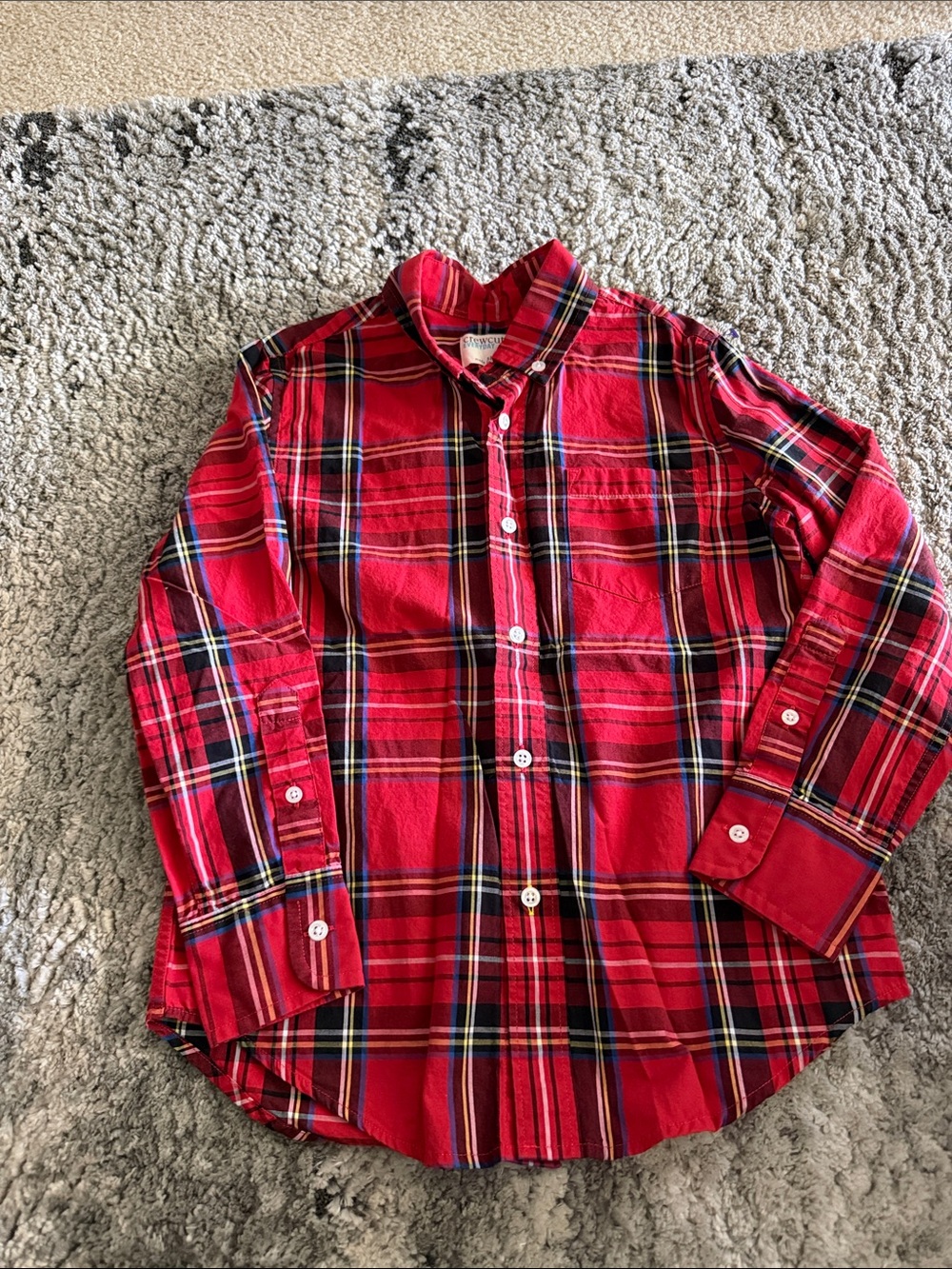 Children's Red Plaid Button-Down Shirt - Casual Everyday Top